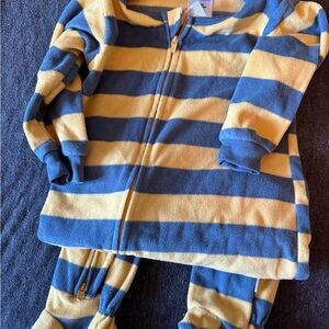 Gerber Yellow and Blue Striped Fleece Pajama